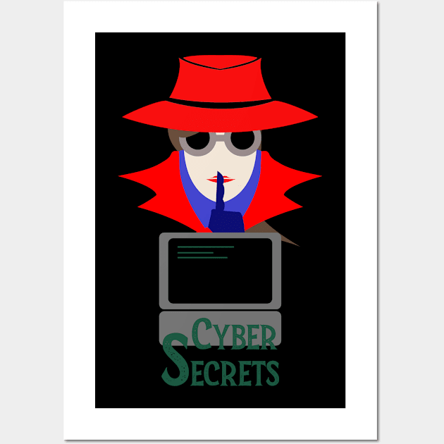 Lady Red (Cyber Secrets Cauc): A Cybersecurity Design Wall Art by McNerdic